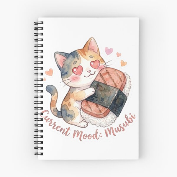 Item preview, Current Mood: Musubi – Kawaii Spam Musubi Cat Sticker designed and sold by LaniDigitalNook.