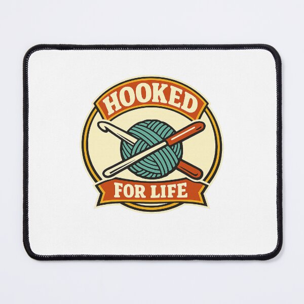Item preview, Hooked for Life Crochet Badge designed and sold by EastEndTownie.