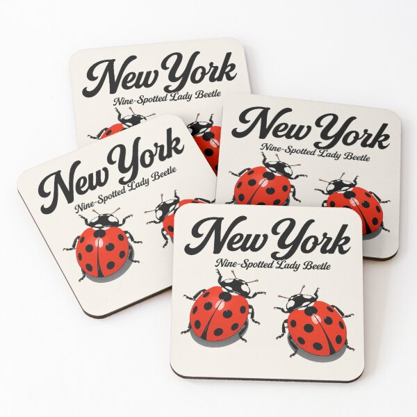 Item preview, New York Nine-Spotted Lady Beetle Retro Poster designed and sold by The-Drip-Studio.