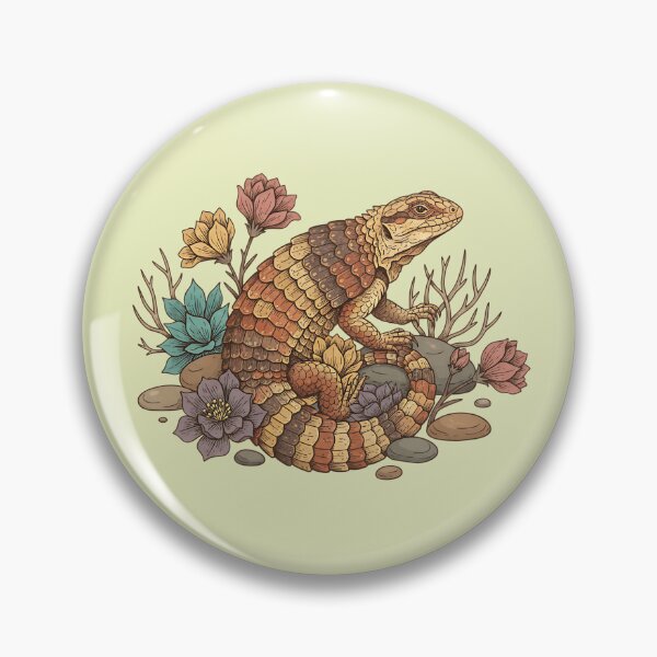 Item preview, Spiny Armadillo Lizard Desert Botanical Art designed and sold by BirdsnStuff.