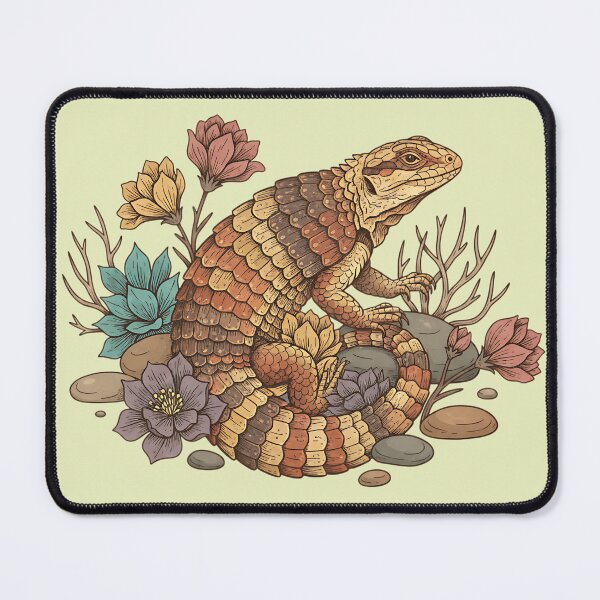Item preview, Spiny Armadillo Lizard Desert Botanical Art designed and sold by BirdsnStuff.