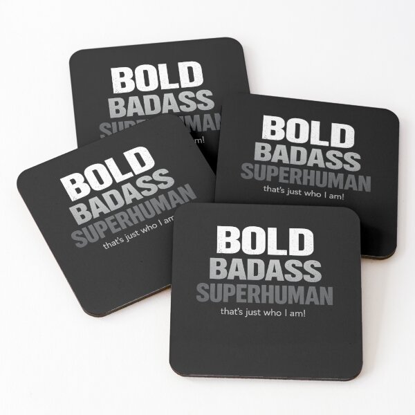 Item preview, Bold Badass Superhuman | Motivational Typography Graphic designed and sold by Shirtely.