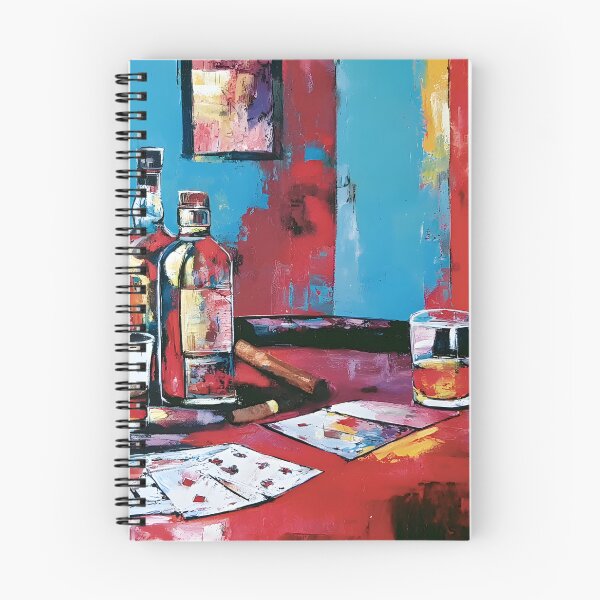 Item preview, High Stakes in Living Color - Poker Cards Whiskey Bottles and the Spirit of the Game designed and sold by OlfactoART Studio.
