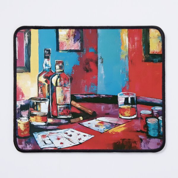 Item preview, High Stakes in Living Color - Poker Cards Whiskey Bottles and the Spirit of the Game designed and sold by OlfactoART Studio.