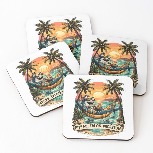 Item preview, Shark Vacation Mode Tropical Sunset designed and sold by KICOR.