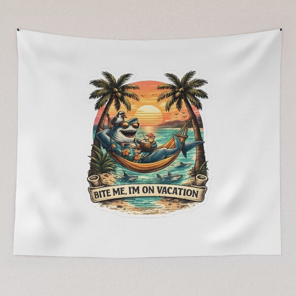 Item preview, Shark Vacation Mode Tropical Sunset designed and sold by KICOR.
