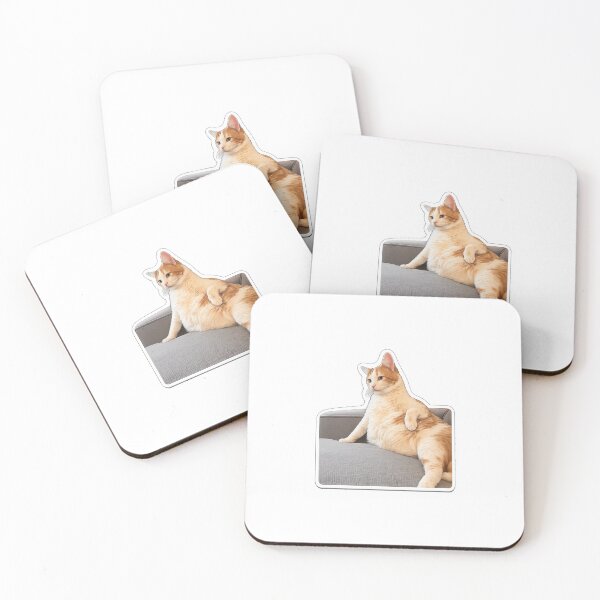 Item preview, Funny Fat Cat Lounging Meme Sticker – Chonky Cat Boss Vibes Gift designed and sold by wamdahcreative.