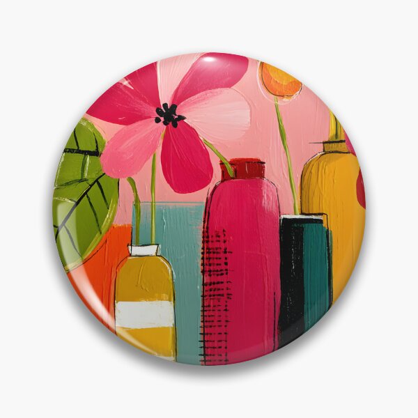 Item preview, Bouquet of Colorful Harmony - Bright Flowers and Artistic Vases in Geometric Elegance designed and sold by OlfactoART Studio.