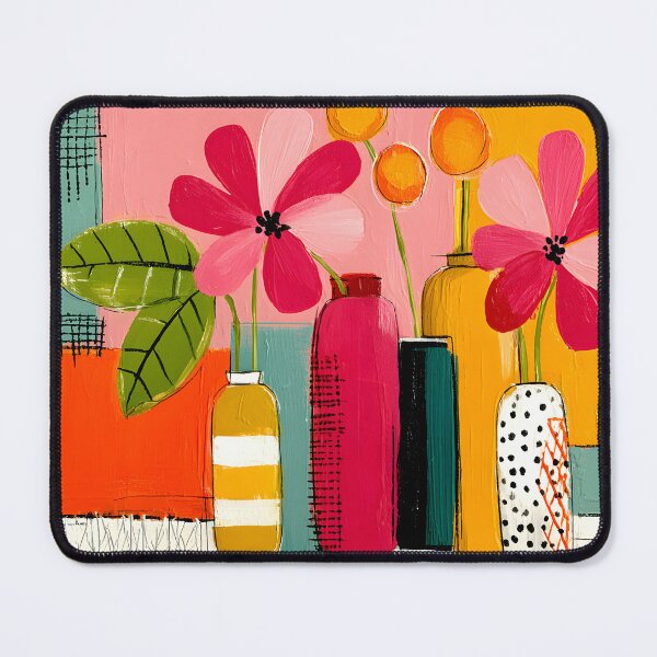 Item preview, Bouquet of Colorful Harmony - Bright Flowers and Artistic Vases in Geometric Elegance designed and sold by OlfactoART Studio.