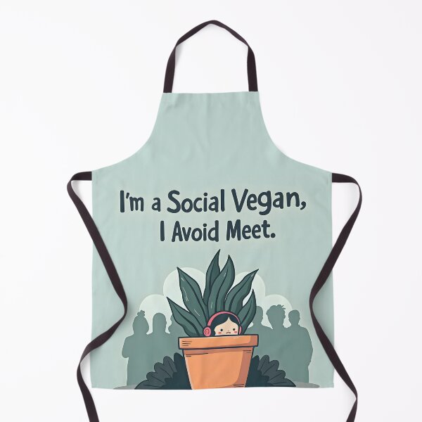 Item preview, I'm a Social Vegan I Avoid Meet - Funny Introvert Pun designed and sold by Trevor Cutler.