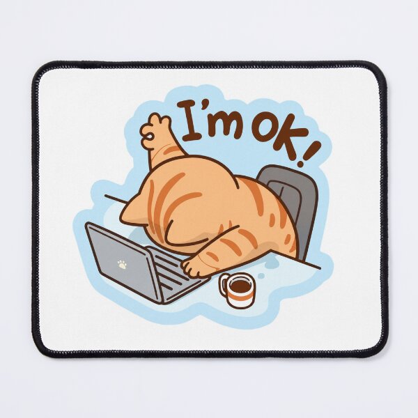 Item preview, Funny Lazy Cat Working From Home designed and sold by Cherry Glow.