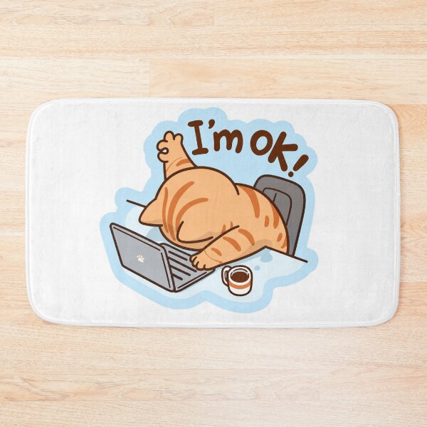 Item preview, Funny Lazy Cat Working From Home designed and sold by Cherry Glow.