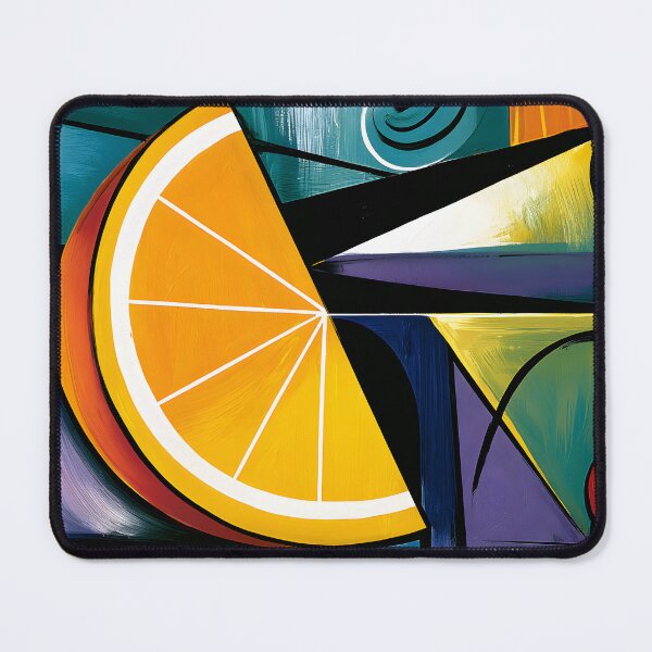 Item preview, Orange Slice in Geometric Radiance - Vibrant Citrus Forms Bursting with Bold Contemporary Color designed and sold by OlfactoART Studio.