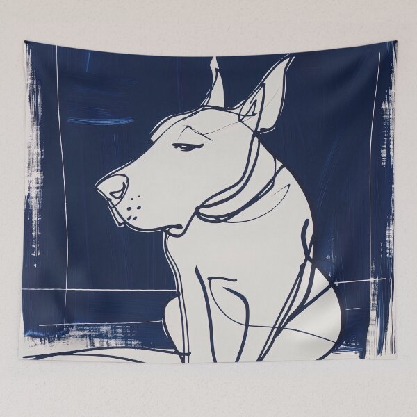 Item preview, Bull Terrier - Blue Abstract Art designed and sold by shadow-bloom.