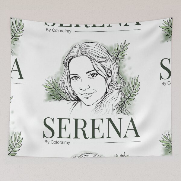 Item preview, SERENA Botanical Line Art Portrait. By COLORALMY designed and sold by Coloralmy.