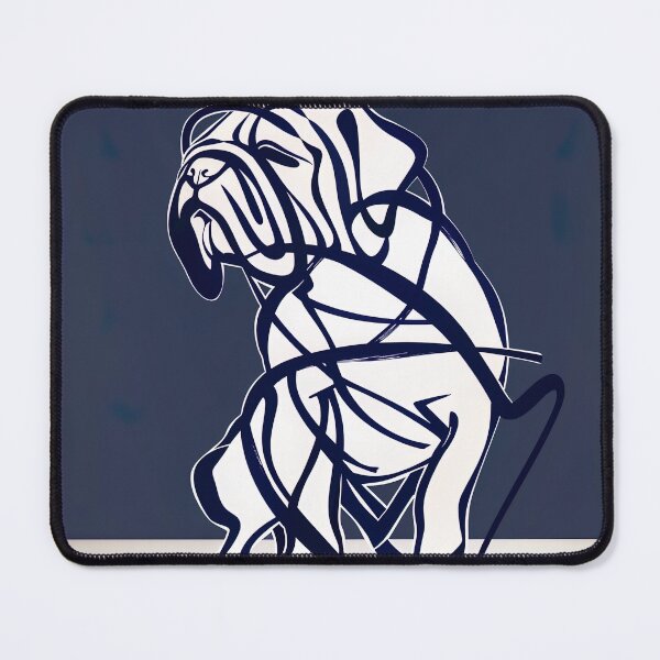 Item preview, Bulldog - Blue Abstract Art designed and sold by shadow-bloom.