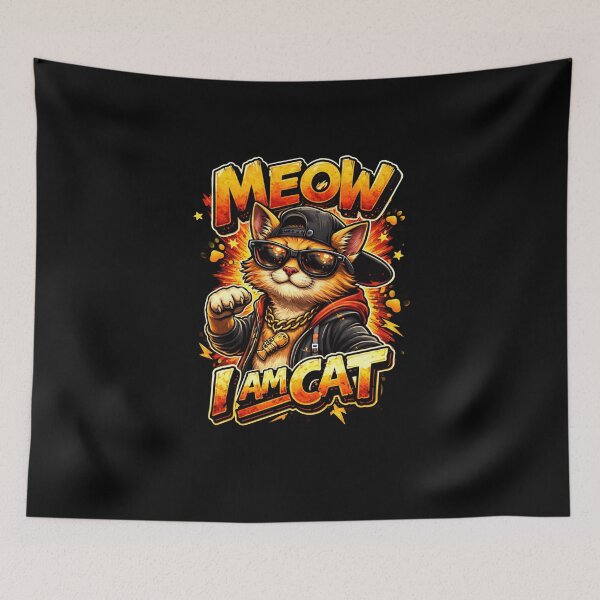 Item preview, Meow I Am Cat - Cool Street Cat T-Shirt designed and sold by INVIKETOS.