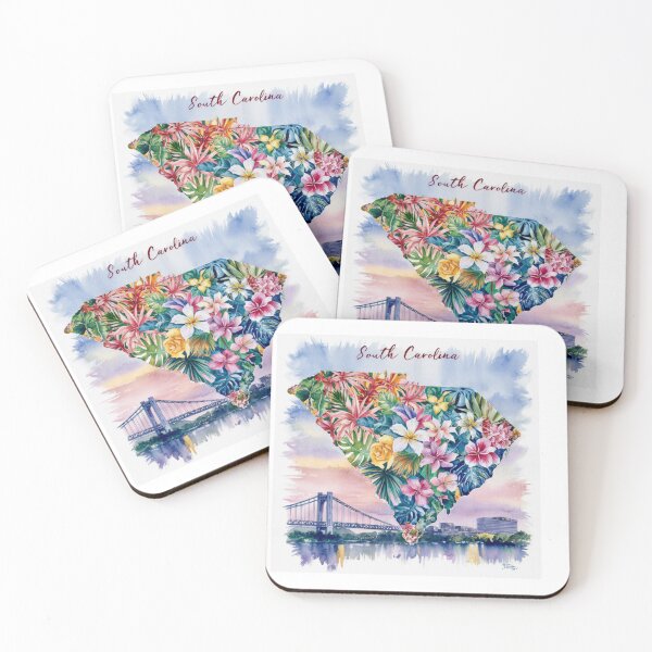 Item preview, Floral South Carolina Outline designed and sold by marniebydesign.