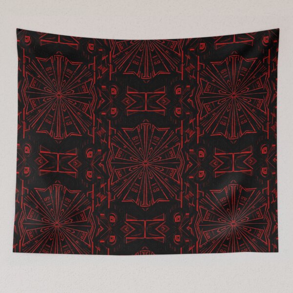 Item preview, Elegant Gold Geometric Abstract Red designed and sold by UrbanPrts.