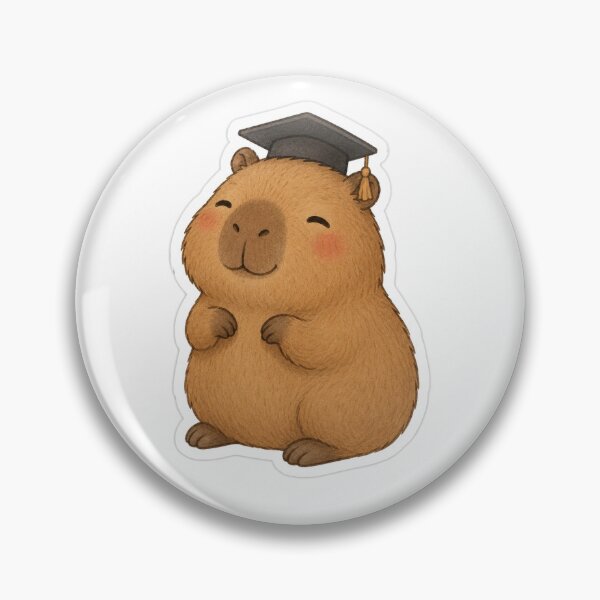 Item preview, Kawaii Capybara Graduation Cap Cute Funny Sticker designed and sold by flyowers.