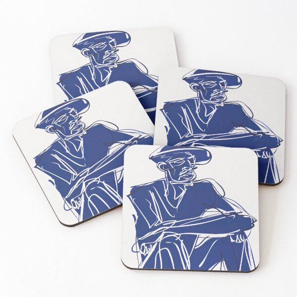 Item preview, Burkinabe man, portrait - Blue Abstract Art designed and sold by shadow-bloom.
