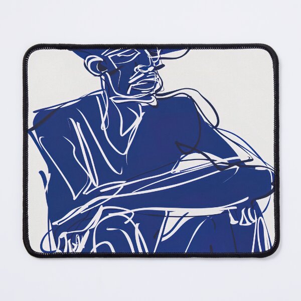 Item preview, Burkinabe man, portrait - Blue Abstract Art designed and sold by shadow-bloom.