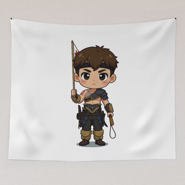 Item preview, Chibi Tribal Warrior Mascot | Cute Fantasy Fighter Character designed and sold by Nomad-Maynard.