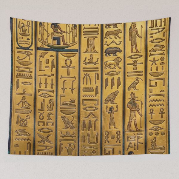 Item preview, Ancient Egyptian Golden Hieroglyphics Sacred Inscriptions Art designed and sold by Queen Cleopatra.