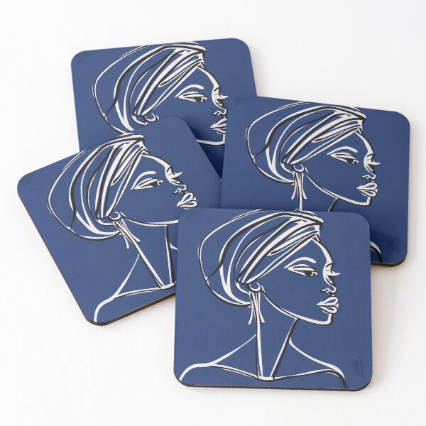 Item preview, Burkinabe woman - Blue Abstract Art designed and sold by shadow-bloom.
