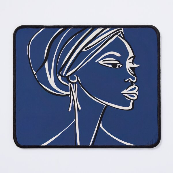 Item preview, Burkinabe woman - Blue Abstract Art designed and sold by shadow-bloom.