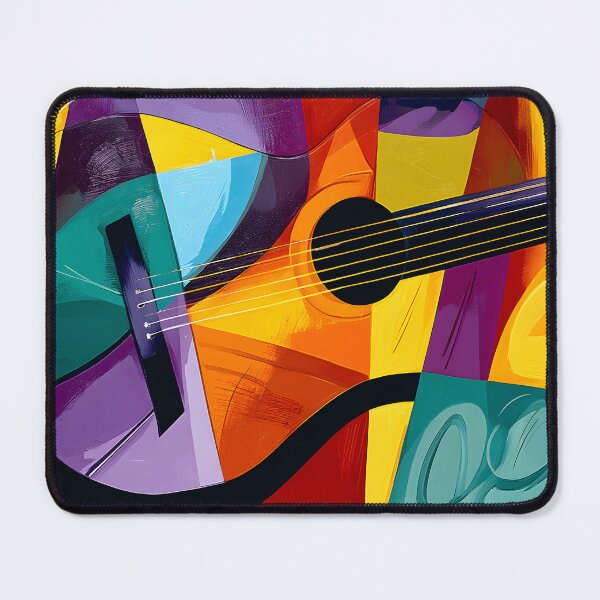 Item preview, Guitar Resonance in Color - Bold Geometric Rhythms and Vibrant Abstract Musical Energy designed and sold by OlfactoART Studio.