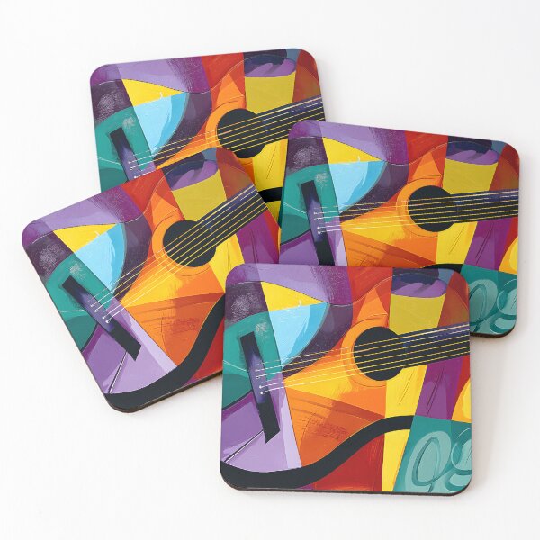 Item preview, Guitar Resonance in Color - Bold Geometric Rhythms and Vibrant Abstract Musical Energy designed and sold by OlfactoART Studio.