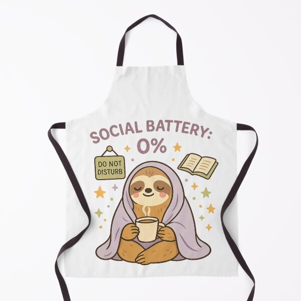 Item preview, Social Battery 0% Cute Introvert Sloth designed and sold by Cherry Glow.