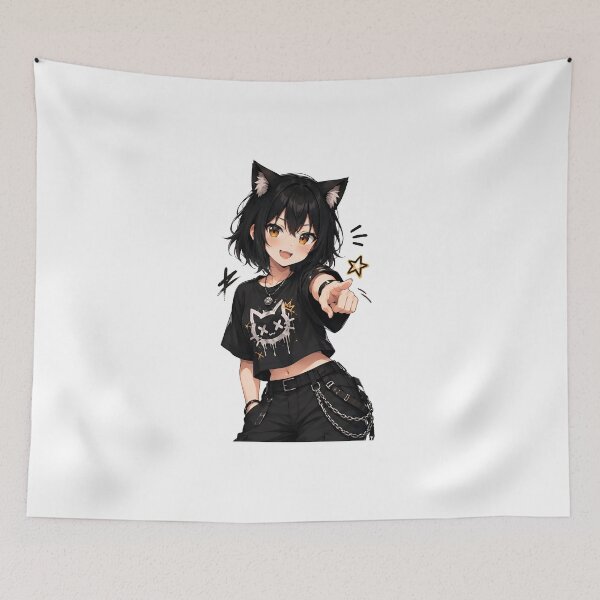 Item preview, Kawaii Cat Girl Streetwear Anime designed and sold by Amr Siam.