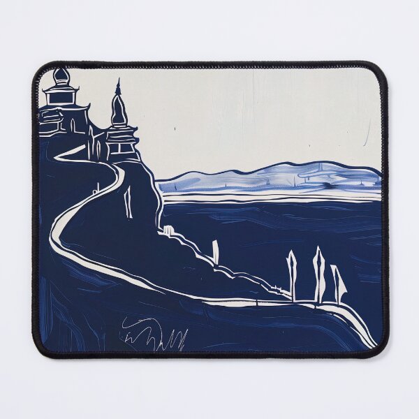 Item preview, Burma landscape - Blue Abstract Art designed and sold by shadow-bloom.