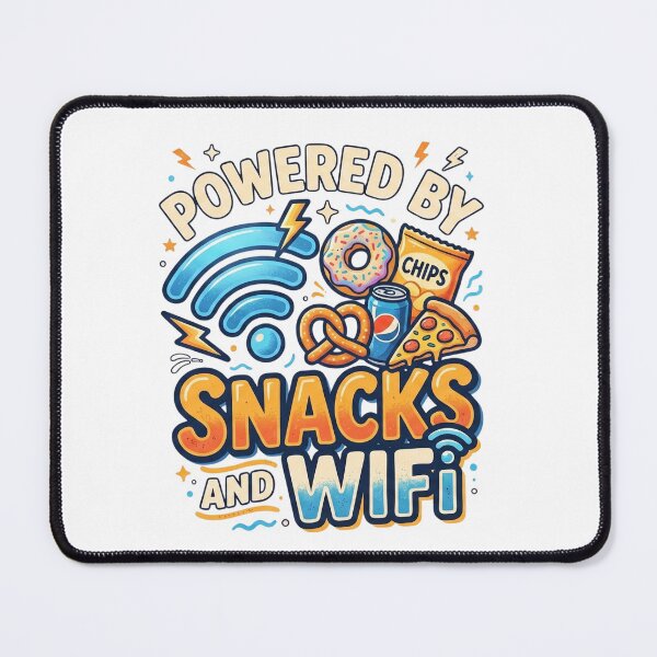 Item preview, Powered by Snacks and Wifi designed and sold by Zack's Digital Threads.