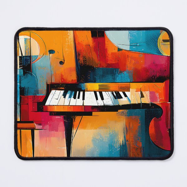 Item preview, Harmony in Abstract Form - Grand Piano and Cello Intertwined Through Vibrant Geometric Color designed and sold by OlfactoART Studio.