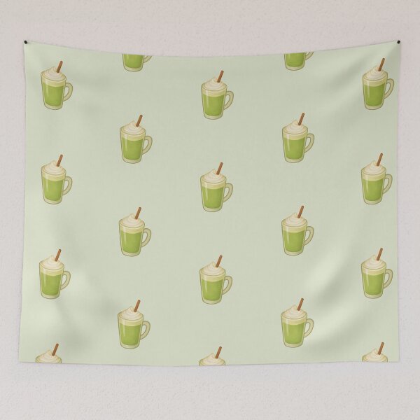 Item preview, Whipped Cream Matcha Pattern Latte Tea Cozy Autumn Aesthetic Vibes designed and sold by Crayon Cup.