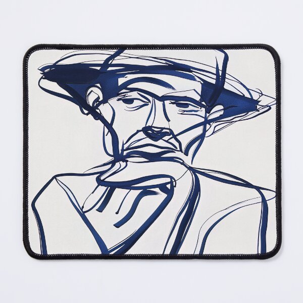 Item preview, Burmese man, portrait - Blue Abstract Art designed and sold by shadow-bloom.