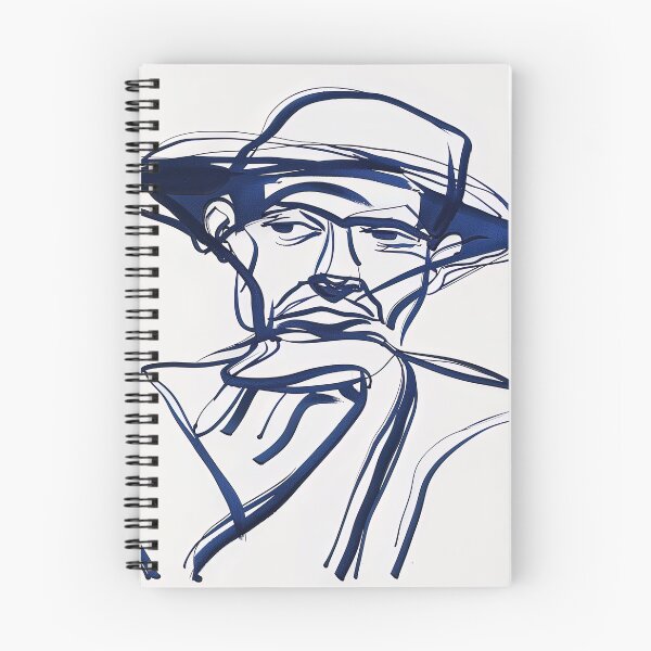 Item preview, Burmese man, portrait - Blue Abstract Art designed and sold by shadow-bloom.