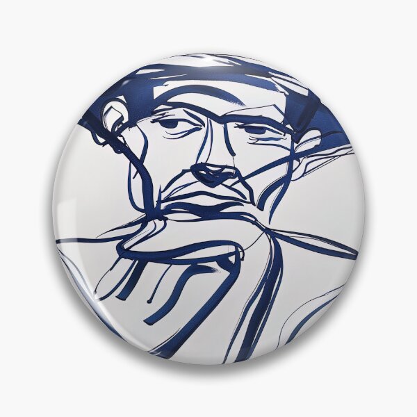 Item preview, Burmese man, portrait - Blue Abstract Art designed and sold by shadow-bloom.