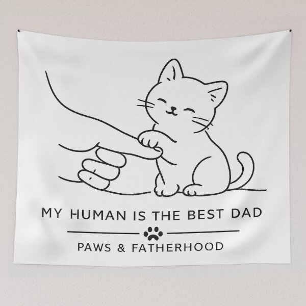 Item preview, Best Cat Dad - Cute Minimalist Kitten Line Art Father's Day designed and sold by Arbacus.
