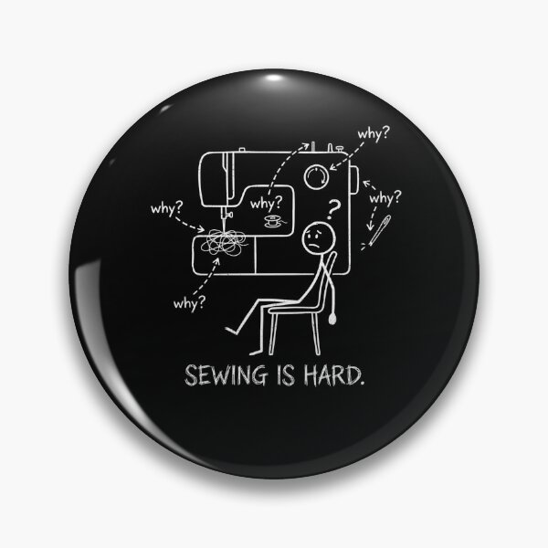 Item preview, Sewing Machine Problems | Funny Sewing Meme | Confused Sewist Stick Figure Design designed and sold by EverStitchStudio ★★★★★.