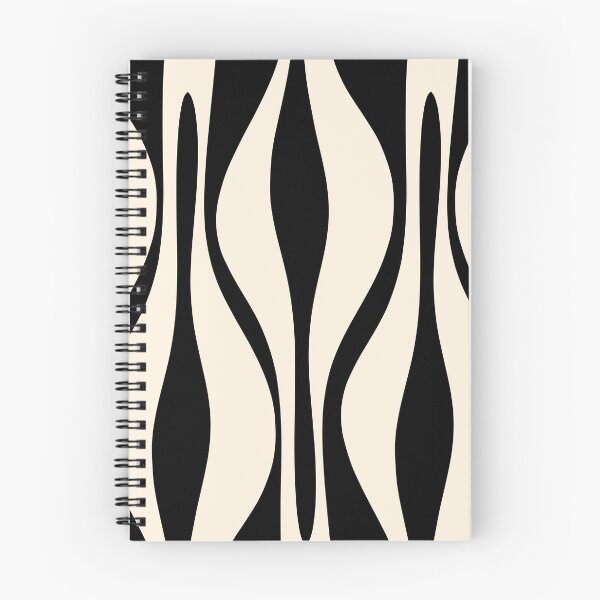Item preview, Mid Century Modern Retro Abstract Lounge Pattern in Black and Almond Cream designed and sold by kierkegaard.
