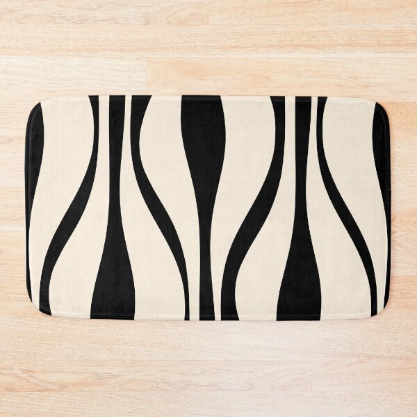 Item preview, Mid Century Modern Retro Abstract Lounge Pattern in Black and Almond Cream designed and sold by kierkegaard.
