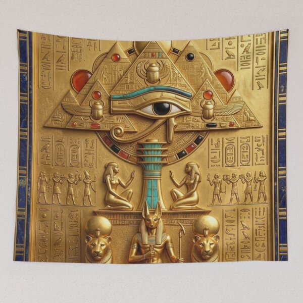 Item preview, Ancient Egyptian Eye of Horus Pyramid Gold Sacred Art designed and sold by Queen Cleopatra.