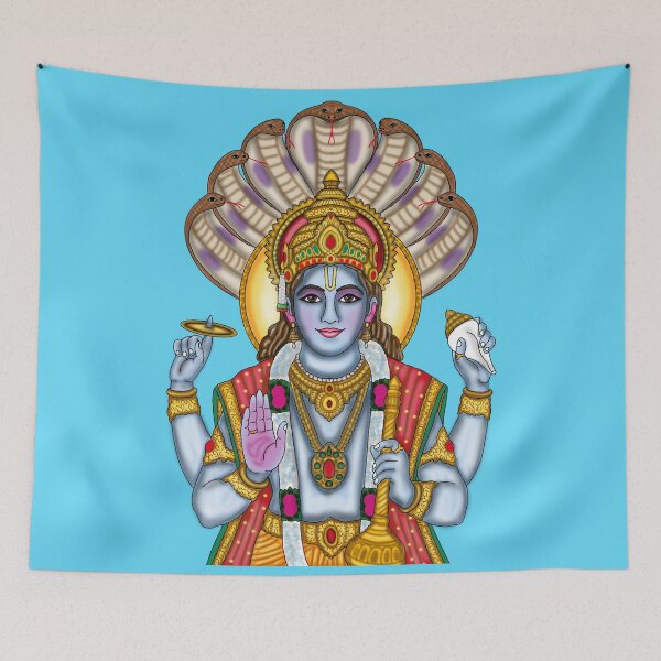 Item preview, Lord Vishnu Artwork | Sacred Hindu God Digital Illustration designed and sold by Harshit_Digital_Arts.