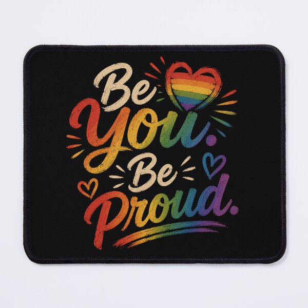 Item preview, Be You. Be Proud. | LGBTQ Pride Rainbow Quote Design designed and sold by RJACreative.