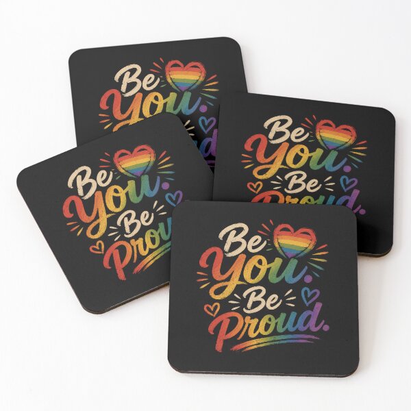 Item preview, Be You. Be Proud. | LGBTQ Pride Rainbow Quote Design designed and sold by RJACreative.