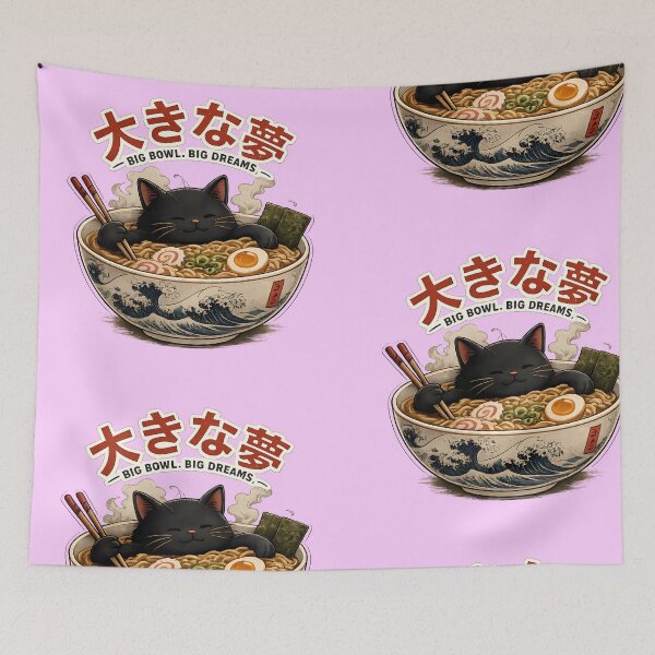 Aperçu de l'œuvre Ramen pour chat Big Bowl Big Dreams créée et vendue par Kicor.